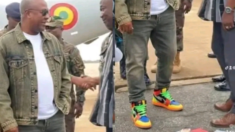 “Drip on Drip”; President John Mahama Applauded for Promoting Ghanaian-Made ‘Free the Youth’ Sneakers