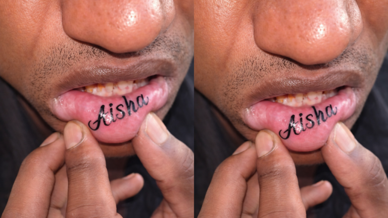 “She Is My Life” — Man Tattoos Girlfriend’s Name on His Lips
